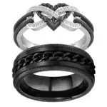 Bagues Noires pour Couple Gothique