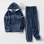 Pyjama Pilou Pilou avec Capuche Bleu et Rose pour Couple