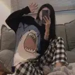 Pyjama de Couple avec Imprimés à Carreaux