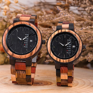 Montres en Bois Multicolores pour Couple