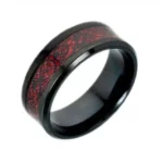 Bague Couple Rouge et Noir Gothique