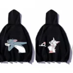 Sweat pour Couple Noir Tom Et Jerry