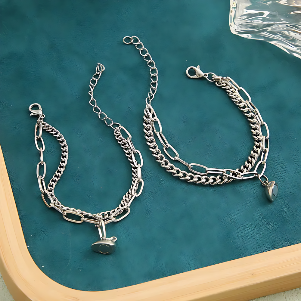 Bracelets Magnétiques en Acier pour Couple