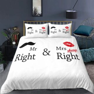 Housse de Couette Blanche pour Couple Mr et Mrs (Copie)